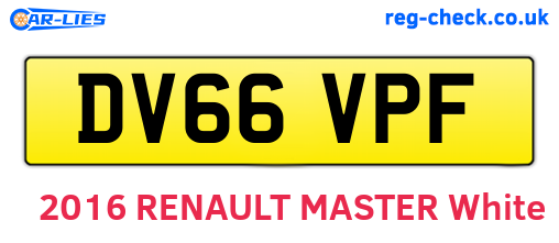 DV66VPF are the vehicle registration plates.