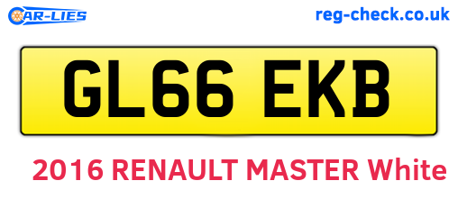 GL66EKB are the vehicle registration plates.