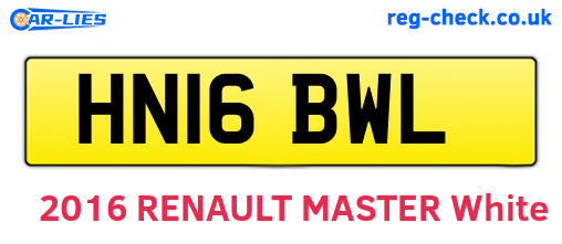 HN16BWL are the vehicle registration plates.