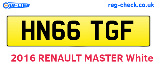 HN66TGF are the vehicle registration plates.