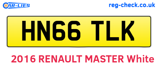 HN66TLK are the vehicle registration plates.