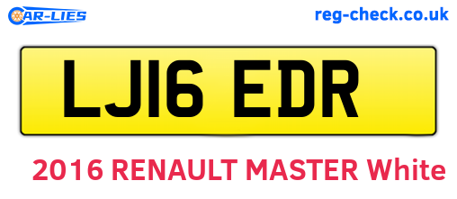 LJ16EDR are the vehicle registration plates.