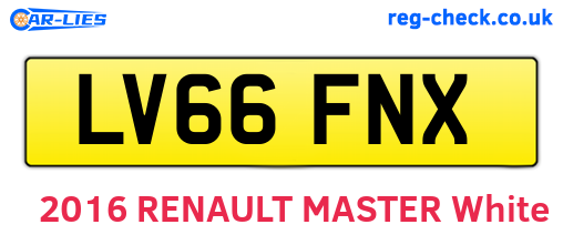 LV66FNX are the vehicle registration plates.