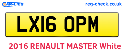 LX16OPM are the vehicle registration plates.
