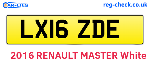 LX16ZDE are the vehicle registration plates.