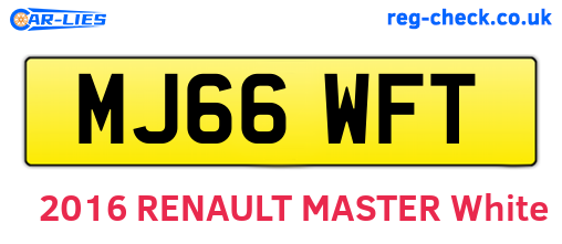 MJ66WFT are the vehicle registration plates.