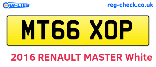 MT66XOP are the vehicle registration plates.