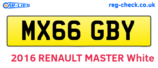 MX66GBY are the vehicle registration plates.