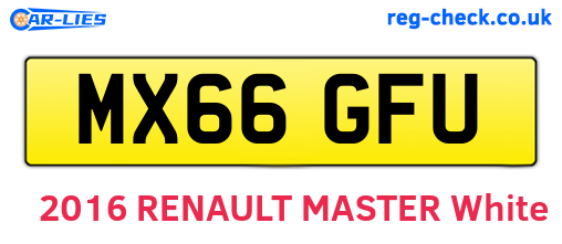 MX66GFU are the vehicle registration plates.