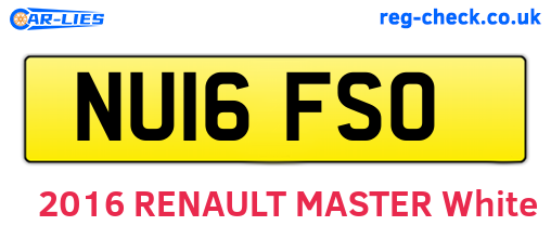 NU16FSO are the vehicle registration plates.
