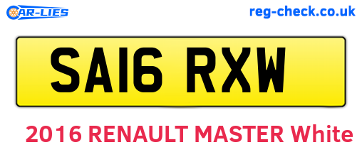 SA16RXW are the vehicle registration plates.