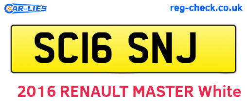 SC16SNJ are the vehicle registration plates.