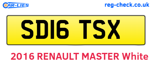 SD16TSX are the vehicle registration plates.