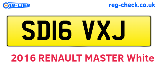 SD16VXJ are the vehicle registration plates.
