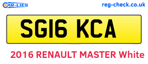 SG16KCA are the vehicle registration plates.