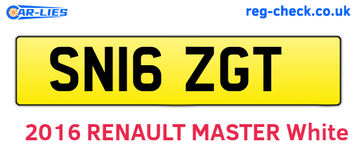 SN16ZGT are the vehicle registration plates.