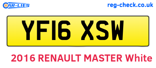 YF16XSW are the vehicle registration plates.