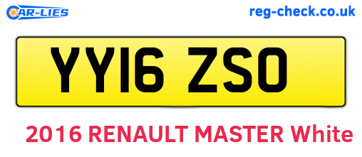 YY16ZSO are the vehicle registration plates.
