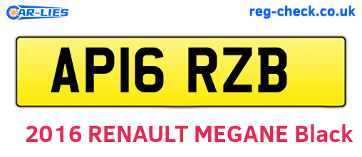AP16RZB are the vehicle registration plates.