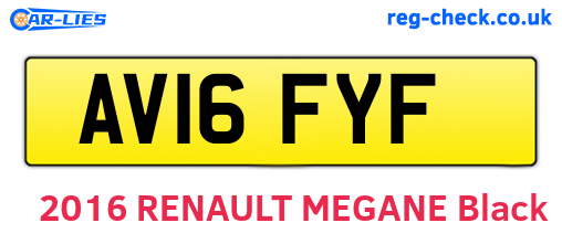 AV16FYF are the vehicle registration plates.