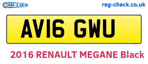 AV16GWU are the vehicle registration plates.