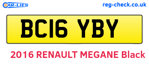 BC16YBY are the vehicle registration plates.