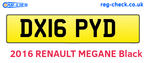 DX16PYD are the vehicle registration plates.