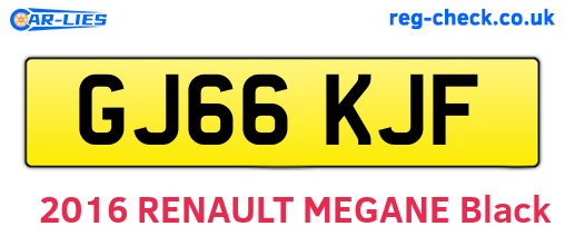 GJ66KJF are the vehicle registration plates.