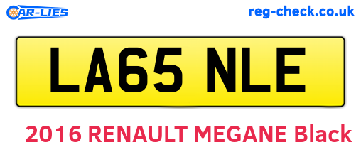 LA65NLE are the vehicle registration plates.