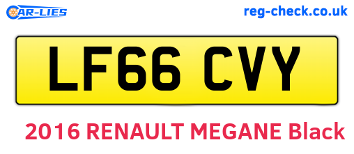 LF66CVY are the vehicle registration plates.