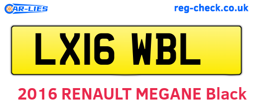 LX16WBL are the vehicle registration plates.