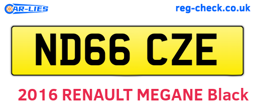 ND66CZE are the vehicle registration plates.