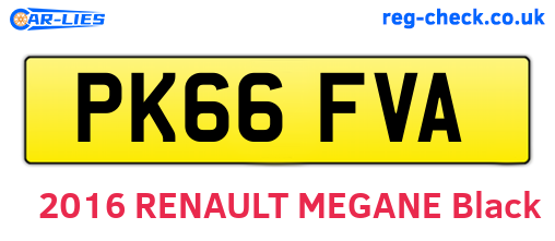 PK66FVA are the vehicle registration plates.