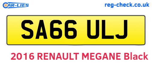 SA66ULJ are the vehicle registration plates.