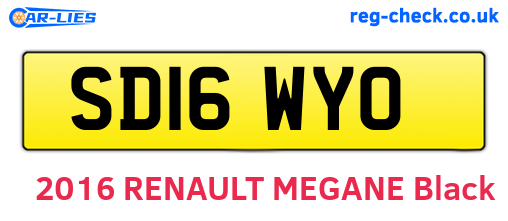 SD16WYO are the vehicle registration plates.