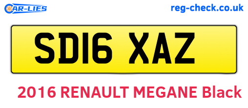 SD16XAZ are the vehicle registration plates.