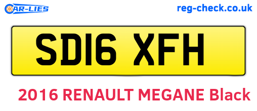 SD16XFH are the vehicle registration plates.