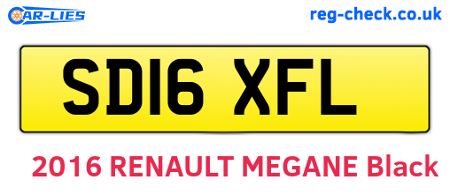 SD16XFL are the vehicle registration plates.