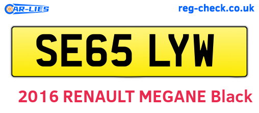 SE65LYW are the vehicle registration plates.