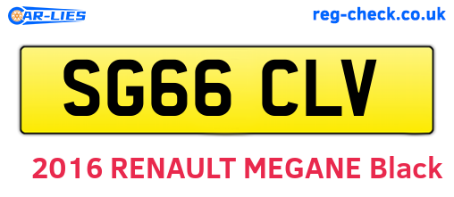 SG66CLV are the vehicle registration plates.