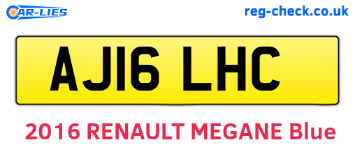 AJ16LHC are the vehicle registration plates.