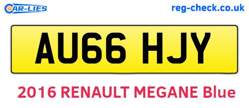 AU66HJY are the vehicle registration plates.