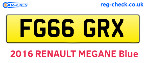 FG66GRX are the vehicle registration plates.