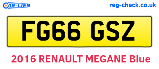 FG66GSZ are the vehicle registration plates.