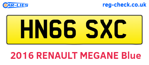 HN66SXC are the vehicle registration plates.