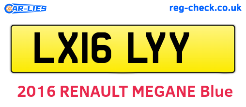 LX16LYY are the vehicle registration plates.