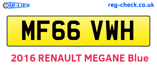 MF66VWH are the vehicle registration plates.
