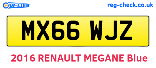 MX66WJZ are the vehicle registration plates.
