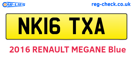NK16TXA are the vehicle registration plates.