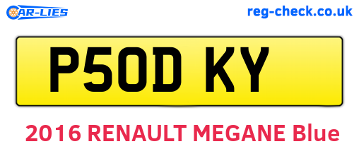 P50DKY are the vehicle registration plates.
